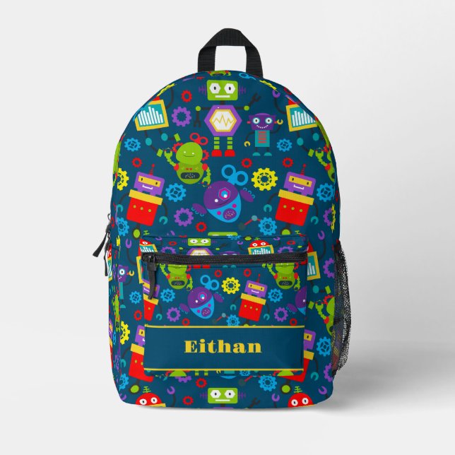 Sac À Dos Imprimé Robot de dessin pour enfants (Recto)