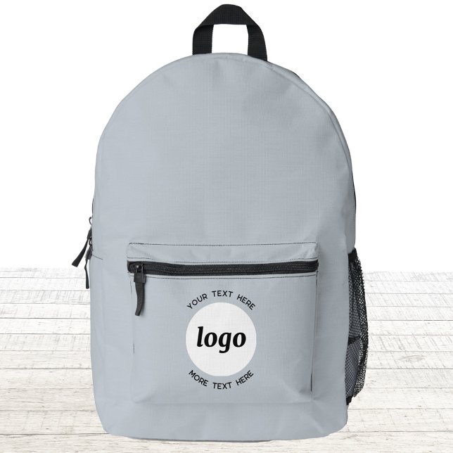Sac À Dos Imprimé Rond du logo Texte promotionnel Bleu commercial (Logo with custom text business promotional branding backpack)
