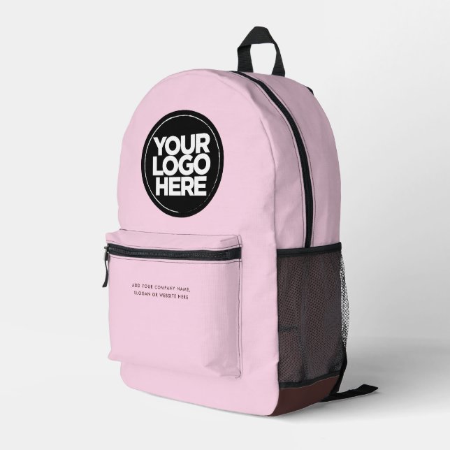 Sac À Dos Imprimé rose Brown | Logo et texte personnalisés (Coin arrière droit)