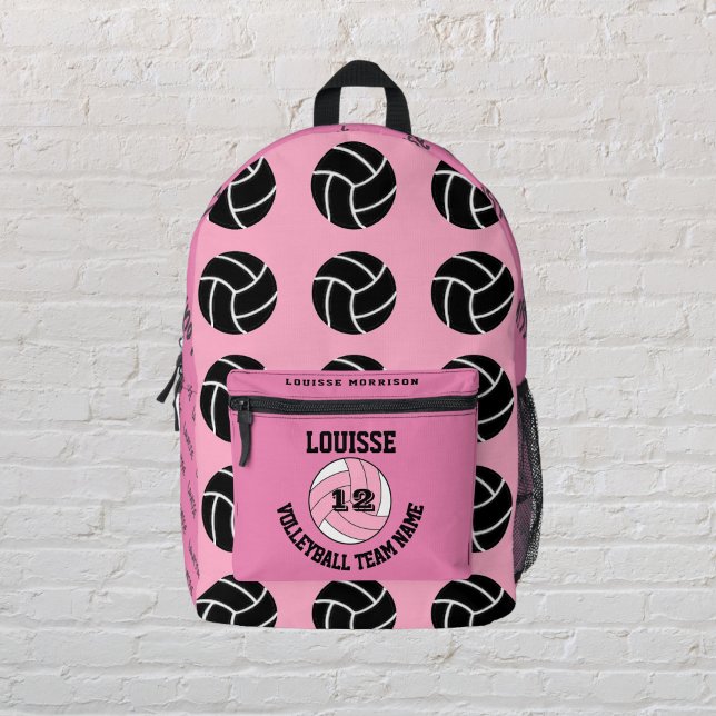 Sac À Dos Imprimé rose dos packs girly Volleyball rose équipe (Rose backpacks girly Volleyball Pink team sport)