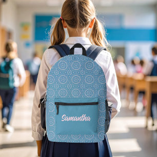 Sac À Dos Imprimé Rose et bleu cool et moderne Personnalisé