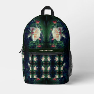 Sac À Dos Imprimé Rose Et Buds Abstraits Personnalisés