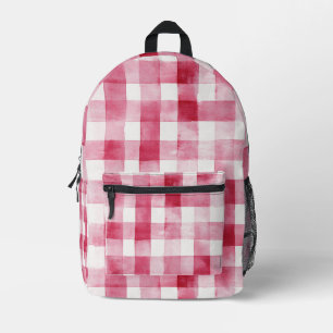 Sac À Dos Imprimé Rose Féminin Blanc Carreaux Rayures