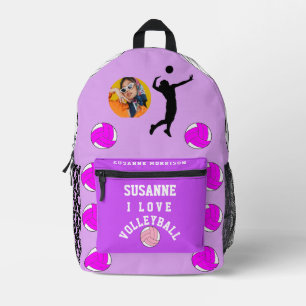 Sac À Dos Imprimé Rose Fuchsia Girly Sport Volleyball