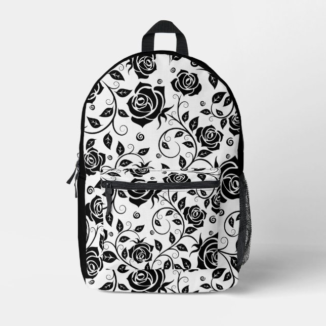 Sac À Dos Imprimé Rose noir (Recto)
