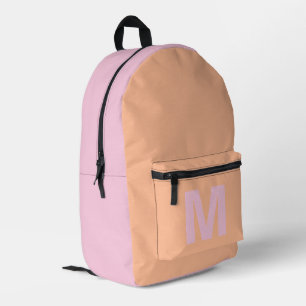 Sac À Dos Imprimé Rose pastel pêche tendance avec nom Monogram