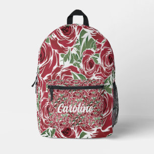 Sac À Dos Imprimé Rose Pays rouge vert vintage floral