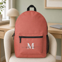 Rose Poussiéreuse Moderne Monogramme Blanc Nom Per