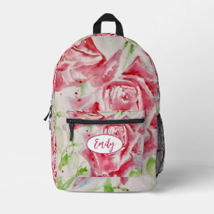 Sac À Dos Imprimé Rose rose Rose Aquarelle Fleur Floral art