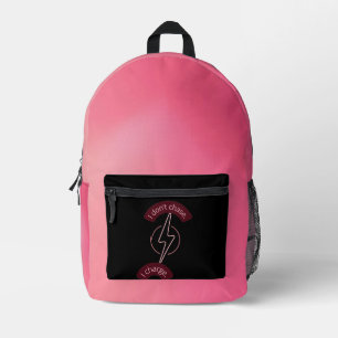 Sac À Dos Imprimé Rose Vibrant Je Ne Chase Pas Je Charge Éclair