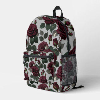 Sac À Dos Imprimé Roses Bourges Comme Des Velours Avec Des Feuilles