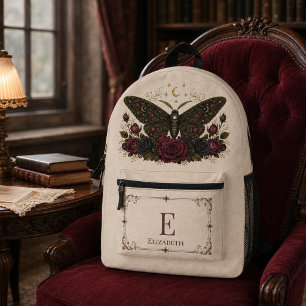 Sac À Dos Imprimé Roses de papillon gothique personnalisées vintage 