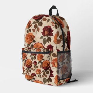 Sac À Dos Imprimé Roses de style rustique aux teintes orange et roug