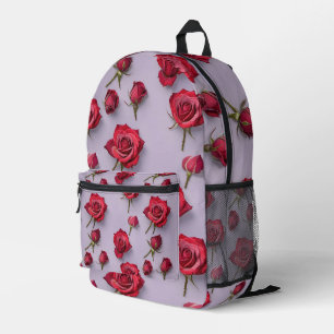 Sac À Dos Imprimé Roses rouges luxuriantes aux pétales doux et rosés