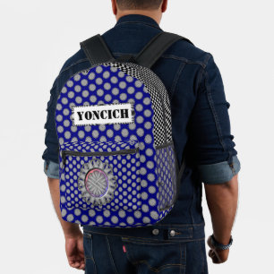 Sac À Dos Imprimé Ruban de fleurs grises par Kenneth Yoncich