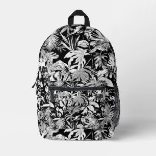 Sac À Dos Imprimé Sac imprimé cool noir blanc moderne feuille tropic