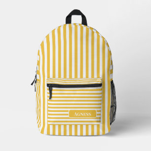 Sac À Dos Imprimé Saffron jaune et blanc Vintage Nom trié
