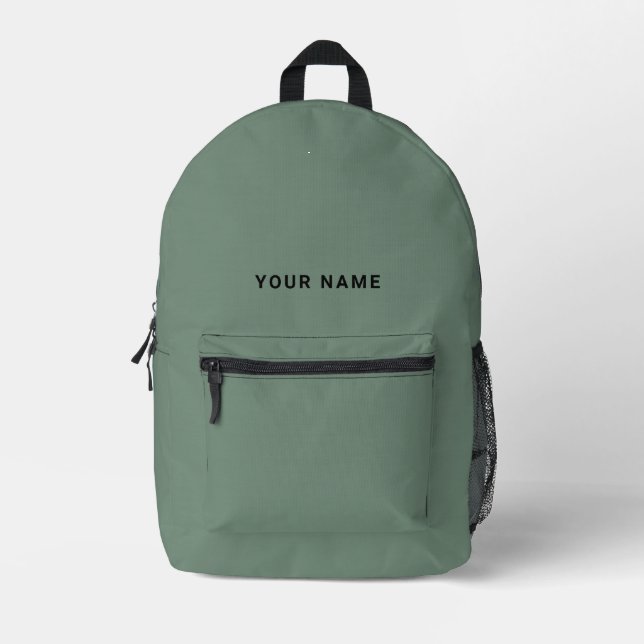 Sac À Dos Imprimé Sage Green Custom Name Backpack (Recto)