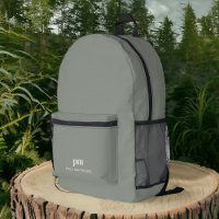Sage Green Simple Minimaliste Monogramme et nom