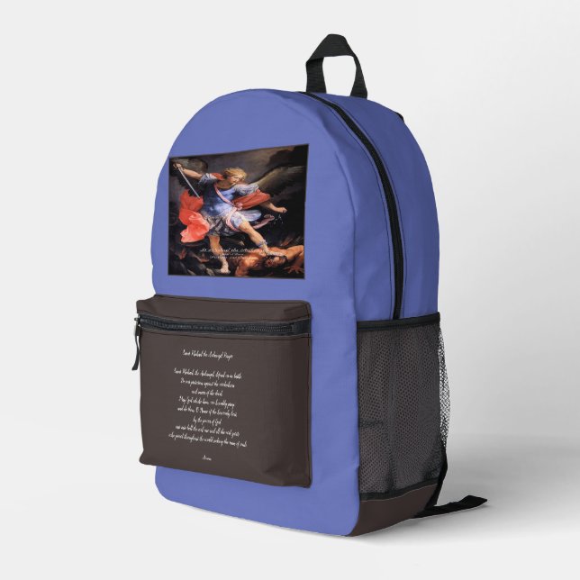 Sac À Dos Imprimé Saint Michel l'Archange avec prière (Coin arrière droit)