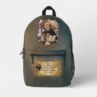 Sac À Dos Imprimé Saint Thomas d'Aquin Catholique Docteur Angélique