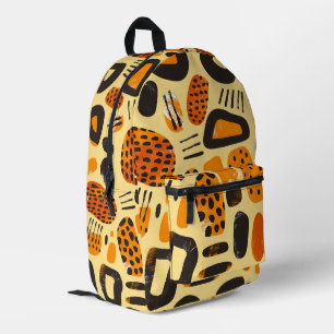 Sac À Dos Imprimé "Savanna Pop : Vibes tribales en orange et noir"