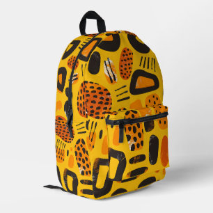 Sac À Dos Imprimé "Savanna Pop : Vibes tribales en orange et noir"
