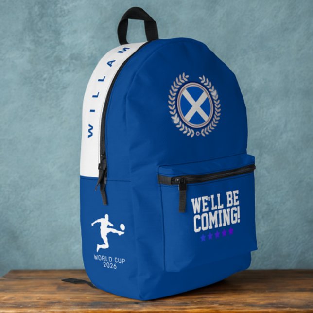 Sac À Dos Imprimé Scotland Flag Badge | Football World Cup 2026 (Modern football world cup 2026 with name bag)