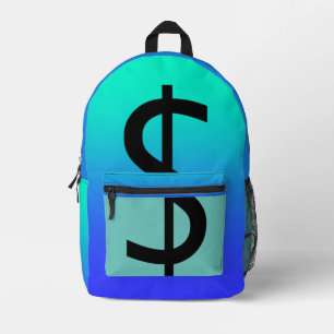 Sac À Dos Imprimé SIGNE Dollar Noir Aqua
