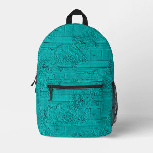 Sac À Dos Imprimé Silhouette turquoise Etched Look Horse Racing