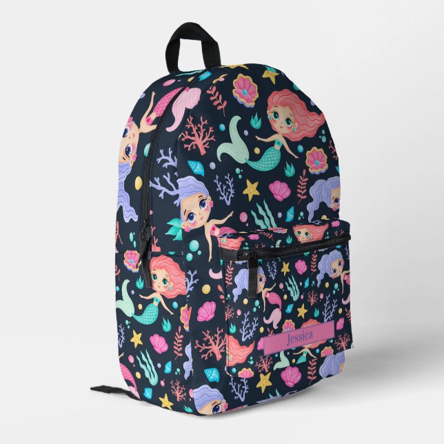 Sac À Dos Imprimé Sirène tendance Cute personnalisée (Coin arrière gauche)