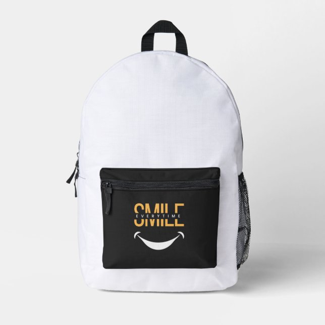 Sac À Dos Imprimé Smile Everytime – Spread Positive Vibes Anywhere (Recto)
