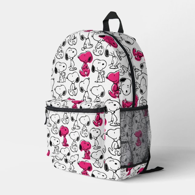 Sac À Dos Imprimé Snoopy Black & Magenta Motif (Coin arrière droit)