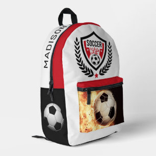 Sac À Dos Imprimé Soccer de nom personnalisé