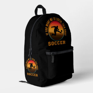 Sac À Dos Imprimé Soccer drôle dire Vintage Joueur Silhouette