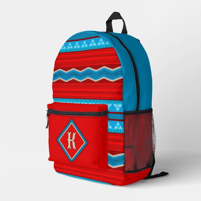 Sac À Dos Imprimé Southwest River Canyon Rouge Turquoise Personnalis (Coin arrière droit)