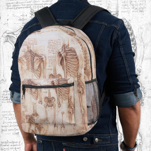 Sac À Dos Imprimé Squelette des os de l'anatomie humaine de Léonard 
