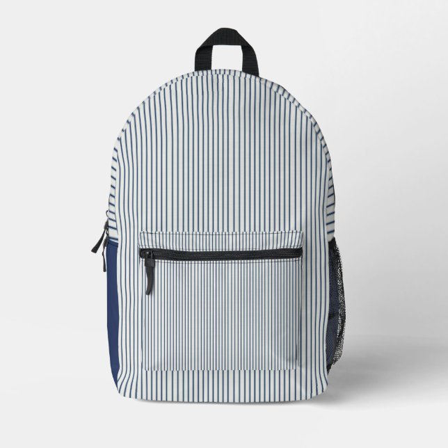 Sac À Dos Imprimé Stripes Modern Indigo Minimalist Elegance (Recto)