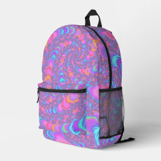 Sac À Dos Imprimé Super coloré Fluorescent Trippy Spiral Fractal
