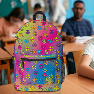 Sac À Dos Imprimé Super Hippie Paix et Douche Fleur Tee Tee