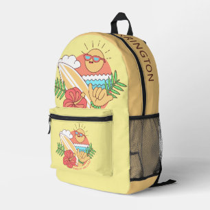Sac À Dos Imprimé Surfeur de nom personnalisé
