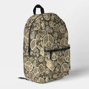 Sac À Dos Imprimé Symbole de la paix Hipster Pacifisme Signal Design