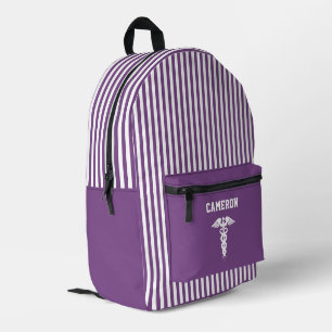 Sac À Dos Imprimé Symbole Médicale personnalisé Mauve Purple Stripes