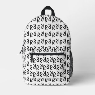Sac À Dos Imprimé T-Shirt Symétrique R Ligne Art, Doodle Minimaliste