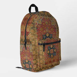 Sac À Dos Imprimé Tapis persan asiatique Kashan en or rouge