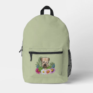Sac À Dos Imprimé Tenterfield Terrier à poil doux Fleurs colorées Ve