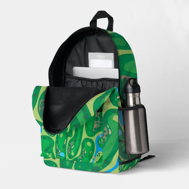 Sac À Dos Imprimé terrain de golf par golf green (Coin arrière droit (ouvert))