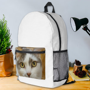 Sac À Dos Imprimé Texte de nom de photo personnalisé