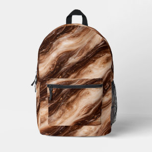 Sac À Dos Imprimé Texture Marbre Milkshake au Chocolat