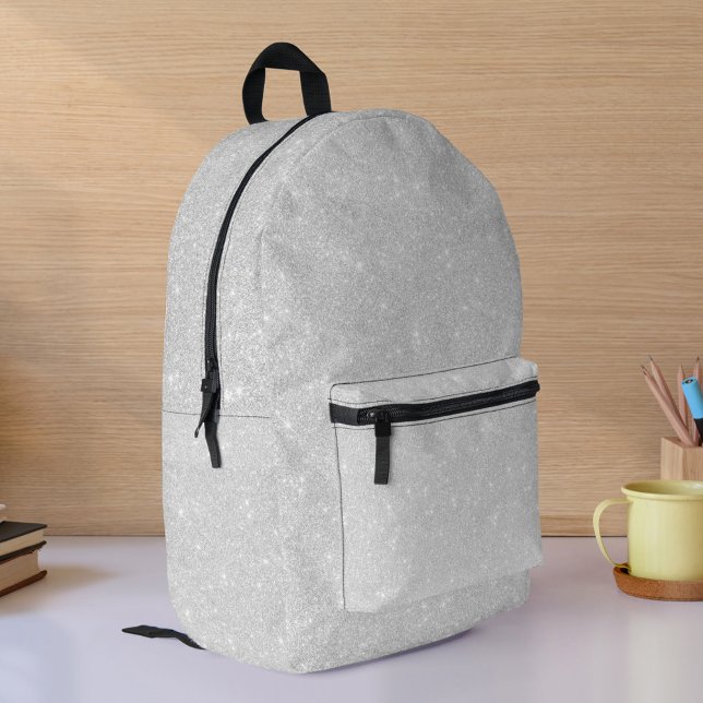 Sac À Dos Imprimé Texture Parties scintillant argent blanc brillant  (Créateur téléchargé)